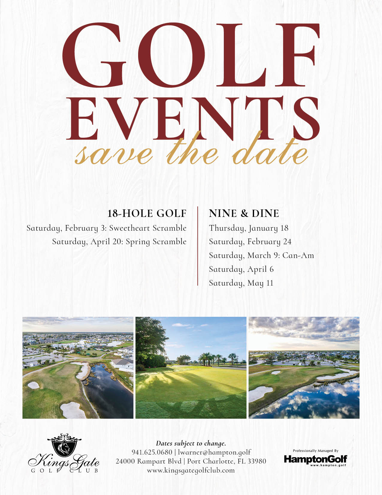 KGGC Golf Events Save The Dates EMAIL